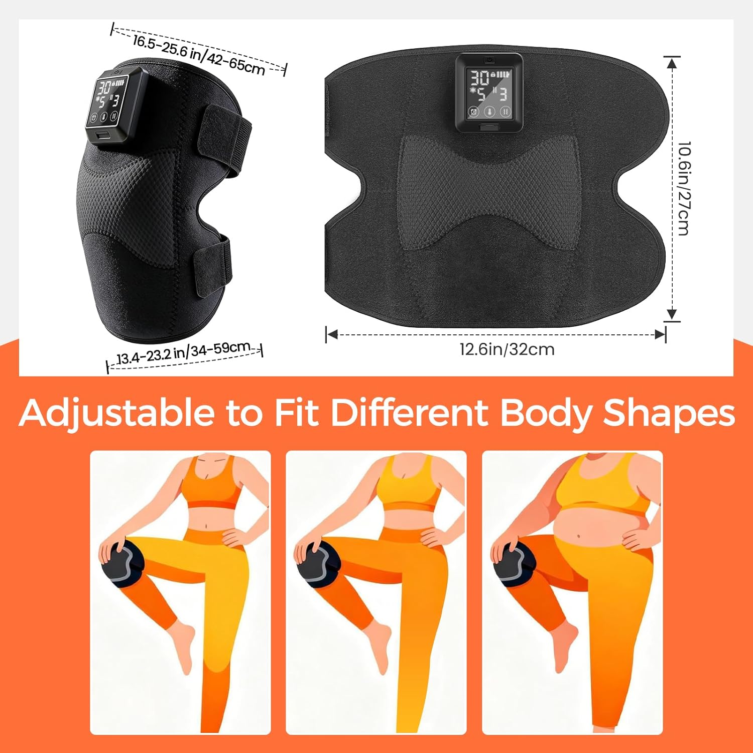 Knee Massager, 5000mAh Knee Heating Pad with 6 Heat & 6 Vibration Massage, Heated Knee Brace for Knee Pain Relief Arthritis, Gifts for Seniors Women Men(Single)