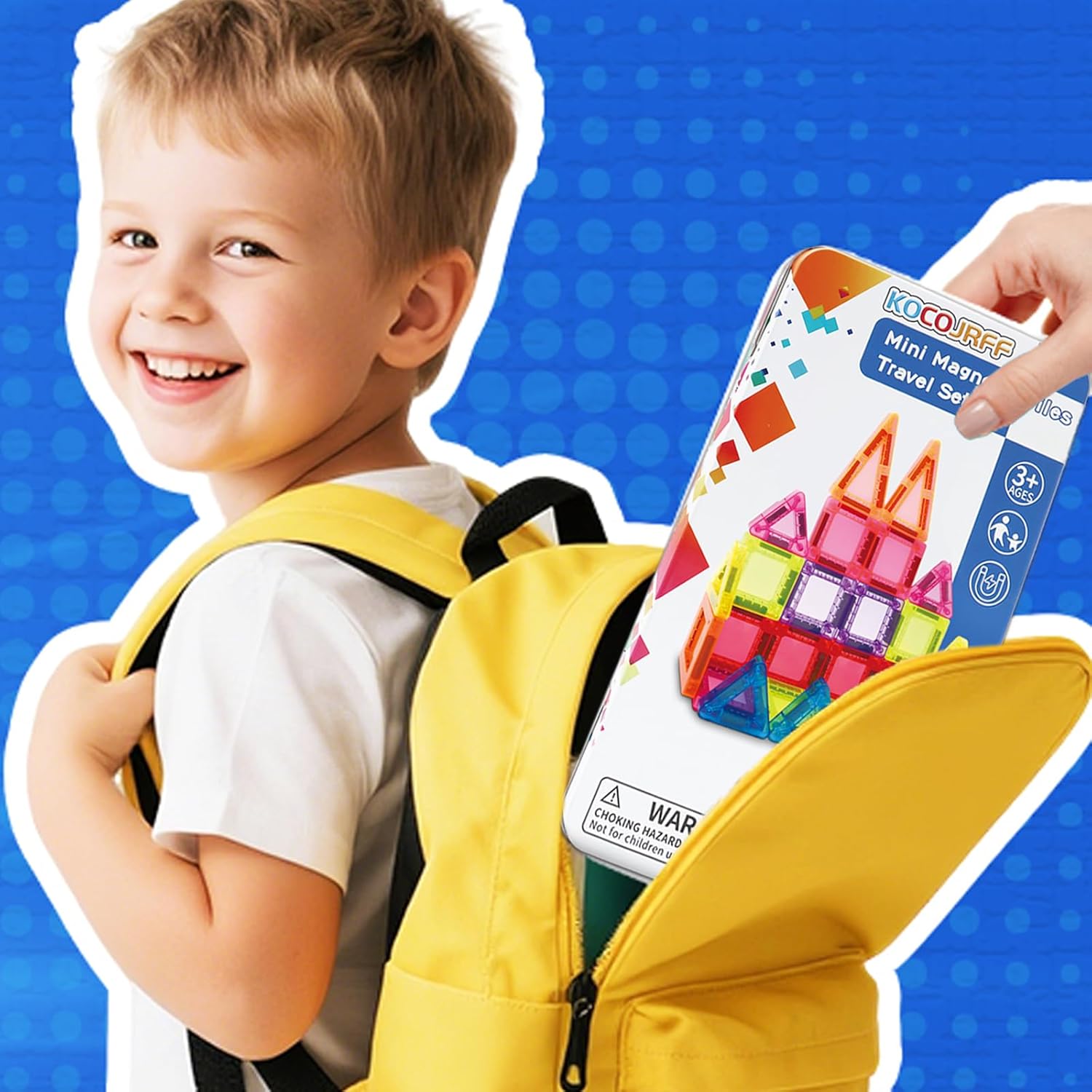 57PCS Magnetic Tiles Mini Travel Kids Set, Educational Learning Sensory Toys，Preschool Classroom Magnetic Blocks Building Kids Toys & Games, for 3-8 Year Boys Girls Birthday Gift