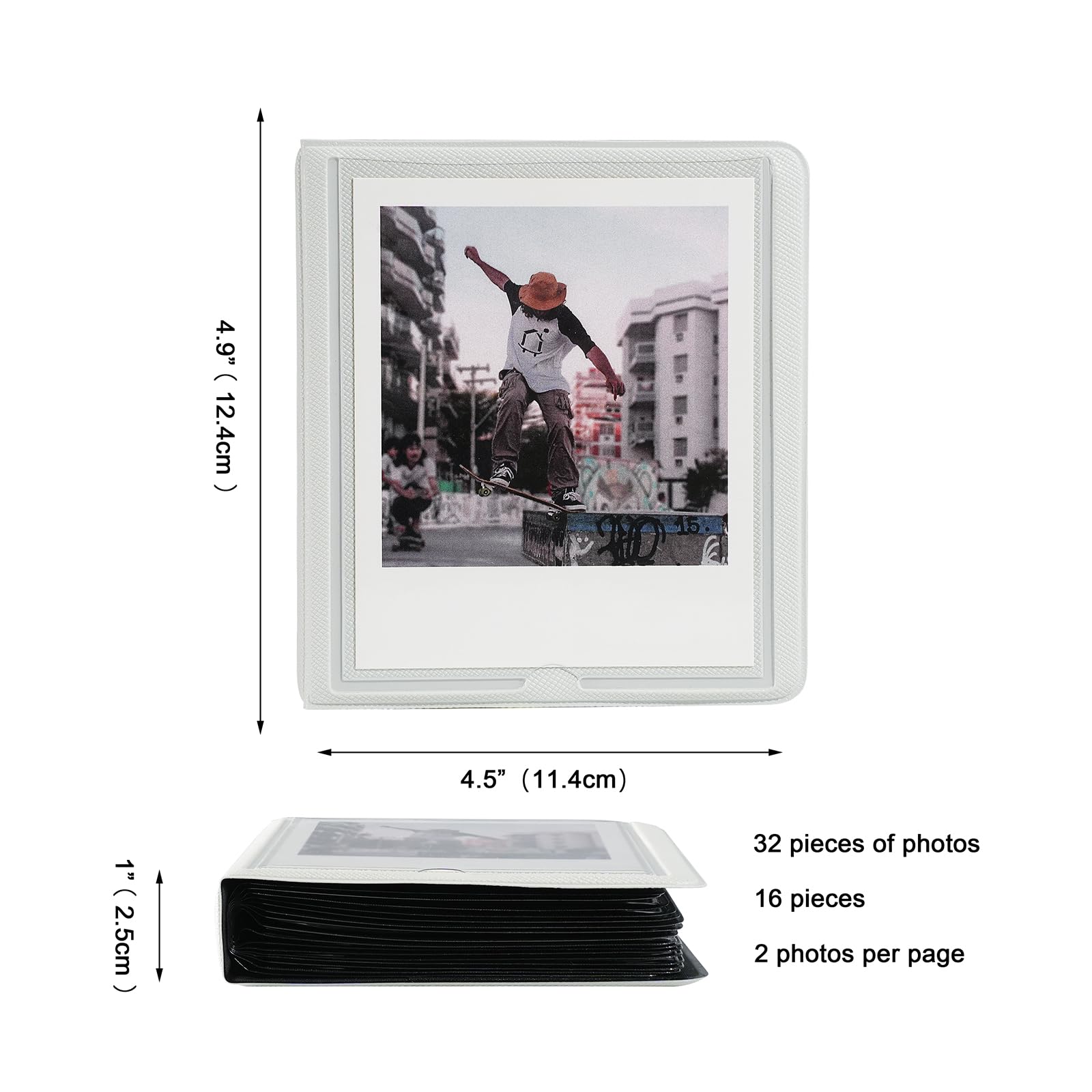 Polaroid - Álbum de fotos compatible con Fujifilm Instax Wide Square Picture Album, tiene capacidad para película cuadrada instantánea SQ1 SQ6 SQ10 SQ20 Polaroid 600 i tipo película de 3.5 x