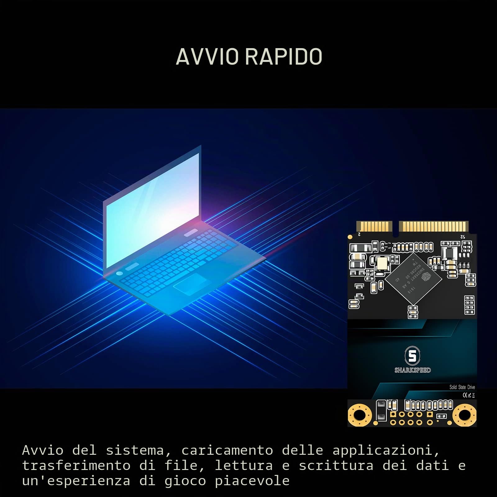 SSD 256GB mSATA TLC 3D NAND SATA 3 (6Gb/s), Unità a Stato Solido Interno per Laptop, Computer Desktop/PC (256GB, MSATA)