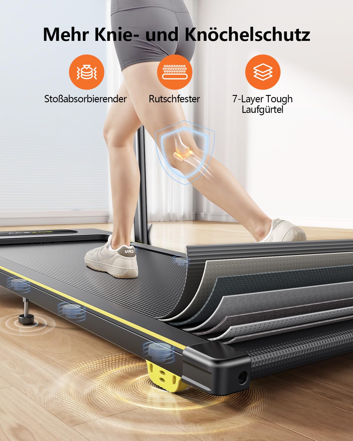 6 in 1 Laufband für Zuhause,Walking Pad mit Steigung bis 10%, 12km/h Klappbar Laufband mit LED-Anzeige,2.5HP Treadmill für Zuhause/Büro,Bis 136kg Belastbar,Fernbedienung und App,Keine Installation