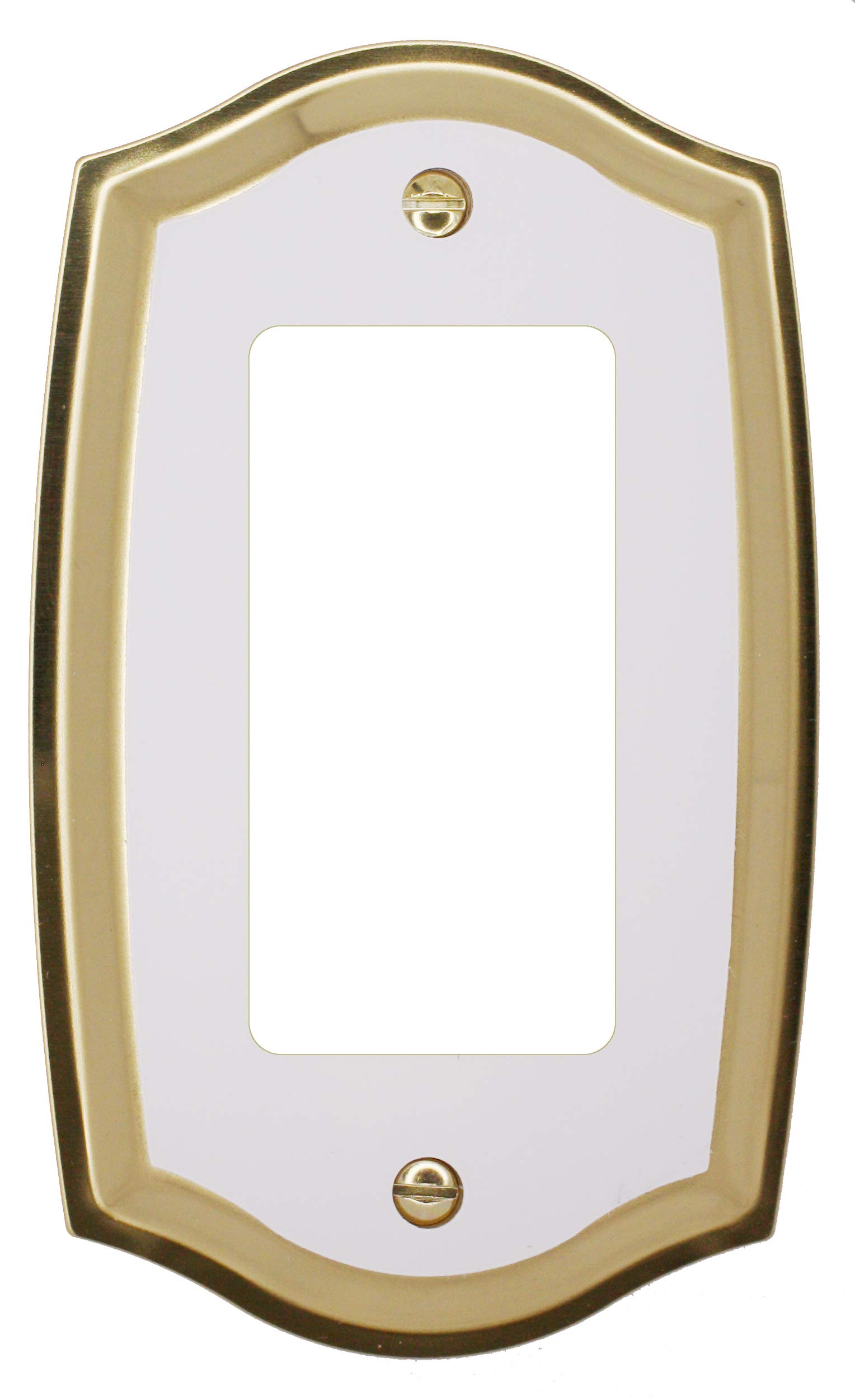 'Regal' Colonial Decorative Switch plate, Wall plate, Cover, Brass Plated with White Centre, single rocker 2021R