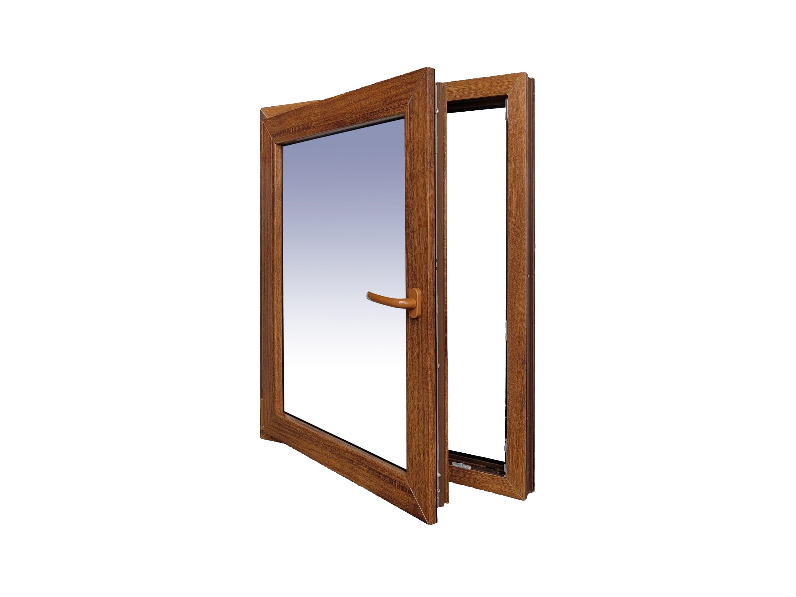 Ventanastock Ventana PVC Roble 800x1000 Practicable Oscilobatiente Izquierda 1 hoja