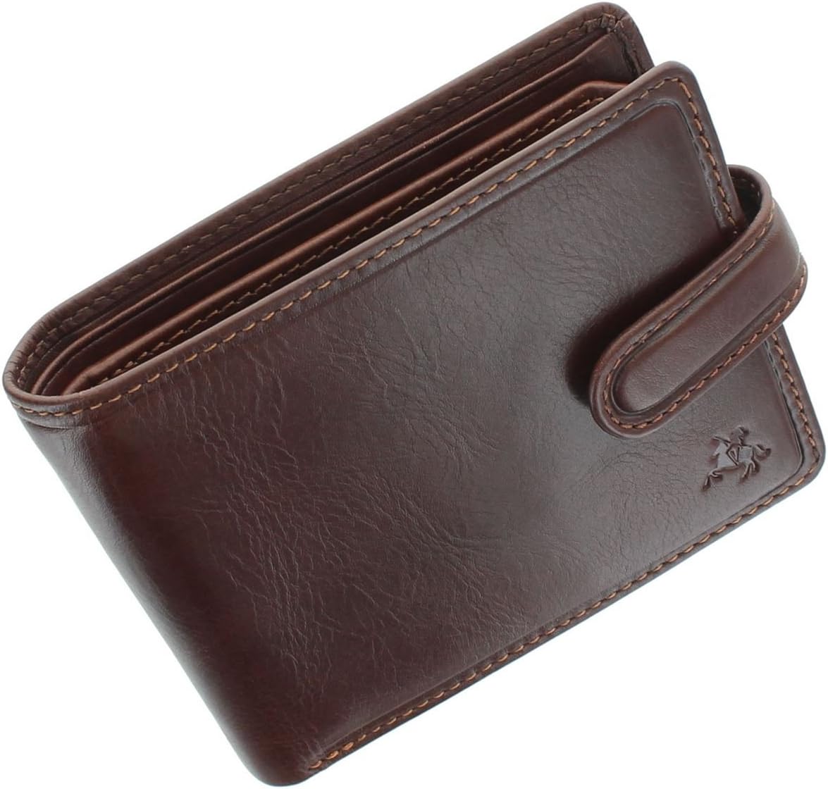 Portafoglio in pelle con chiusura in rfid