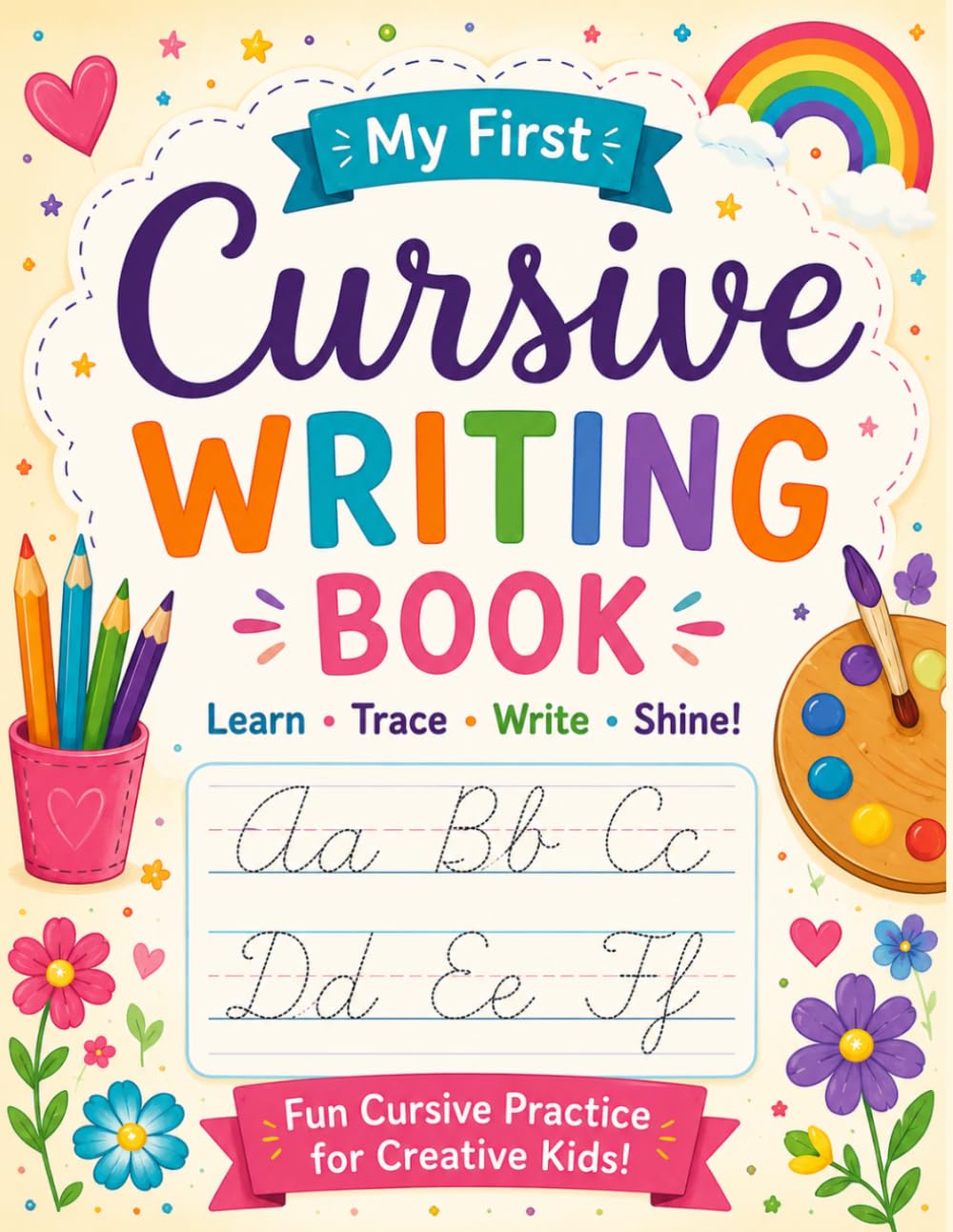 My First Cursive Writing Book - 50 Page Workbook: Fun cursive practice for creative kids