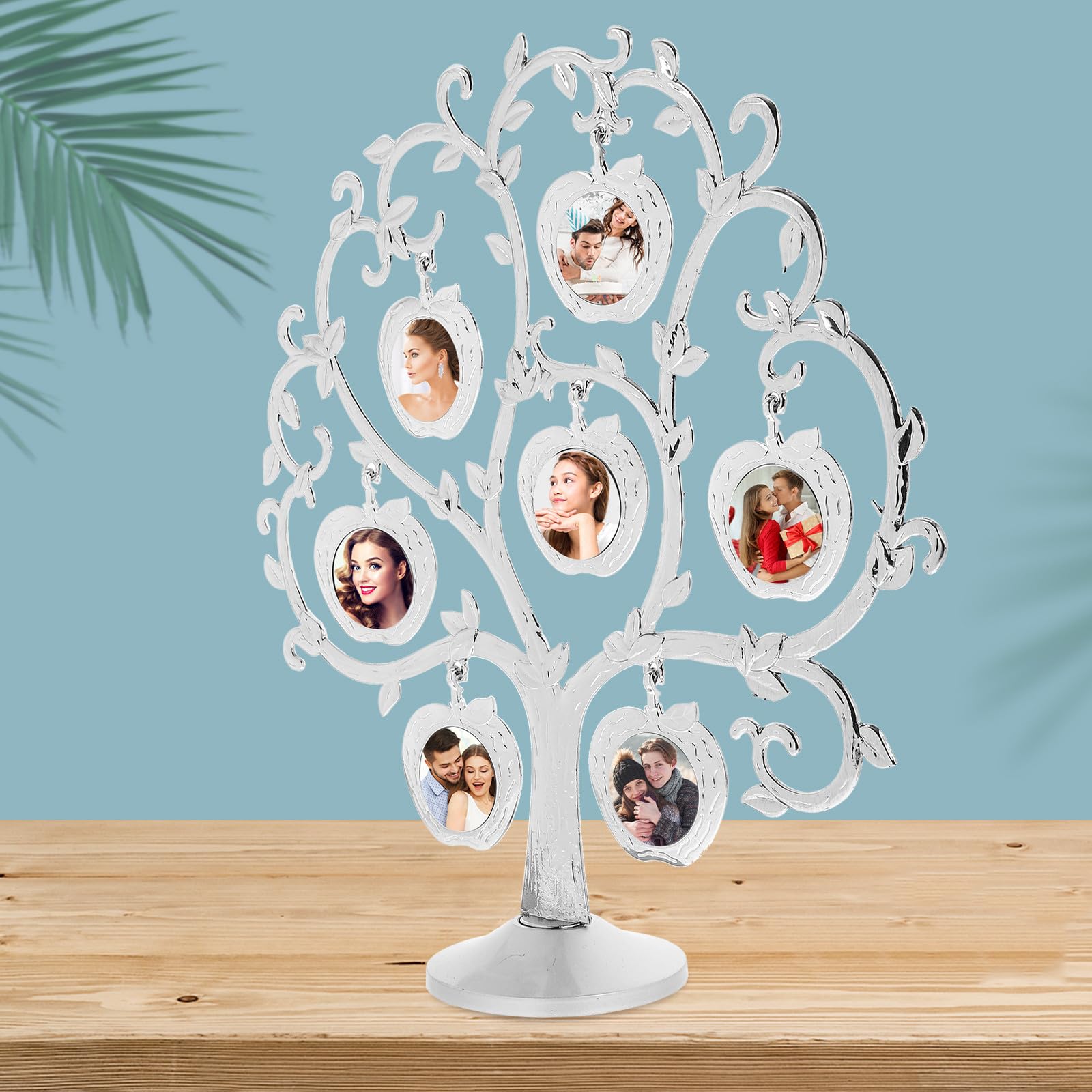 Marco de Fotos de Mesa Portafotos en Forma de Árbol de Metal, Decorativo y Práctico, para Boda y Decoración del Hogar