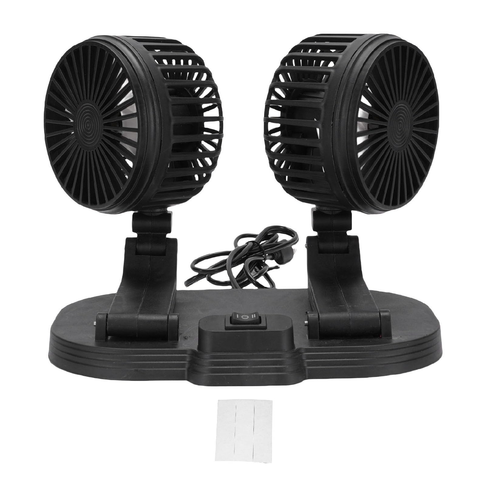 Asixxsix Autoventilator DC 5V Dual Head Desk Kühllüfter 2 Geschwindigkeitswind 360 Rotation USB-Antrieb für Auto Dashboard Limousinen SUV RV Boat Truck Home Office (BLACK)