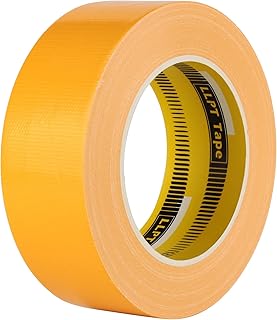 LLPT Cinta Adhesiva de Tela de 40MM*30M*0.28MM Adhesivo Fuerte Fácil de Rasgar sin Residuos color Amarillo (DT407)
