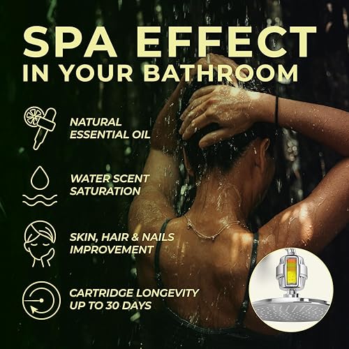 Miniatura 4 de AquaHomeGroup Cartucho de repuesto para filtro de ducha con vitamina C + E + A con gránulos aromáticos (limón), elimina el cloro, apoya la salud de