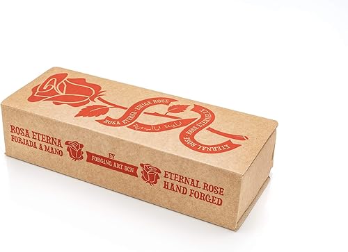 Miniatura 6 de Forging Art Bcn Hand Forged Eternal Wrought Iron Rose - Gift for Mother's Day, Valentine's Day, 6th Year Wedding Anniversary (RedGreen)