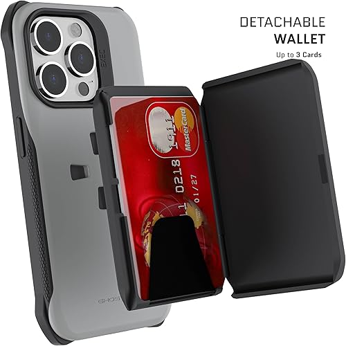 Miniatura 3 de Ghostek Exec - Funda tipo cartera para iPhone 15 Pro, soporte magnético para tarjetas de crédito, compatible con accesorios MagSafe, función atril