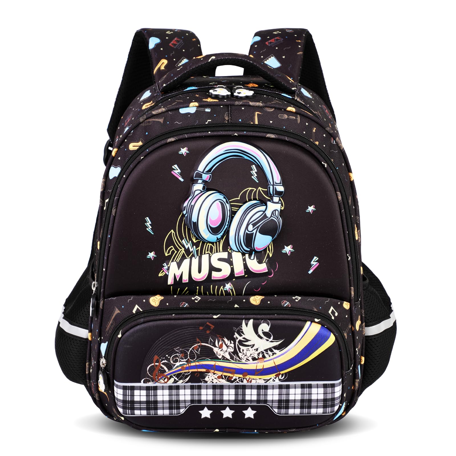 Amythe Zaino Scuola Ragazzi Classi da 1 a 5 Scomparto Laptop Moda, Cuffie | Traspirante Viaggio Riflettente Impermeabile Cinturino Pettorale Cuffie Daypack Multitasche Capiente Resistente per Scuola