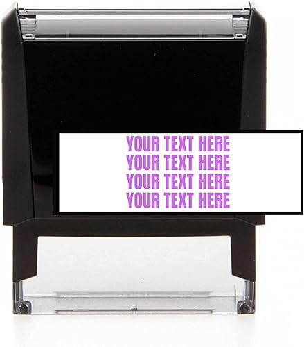 Miniatura 4 de Sello de dirección personalizado autoentintado – Sello de oficina – Sello de profesor – Elige tu fuente y color (5 líneas)