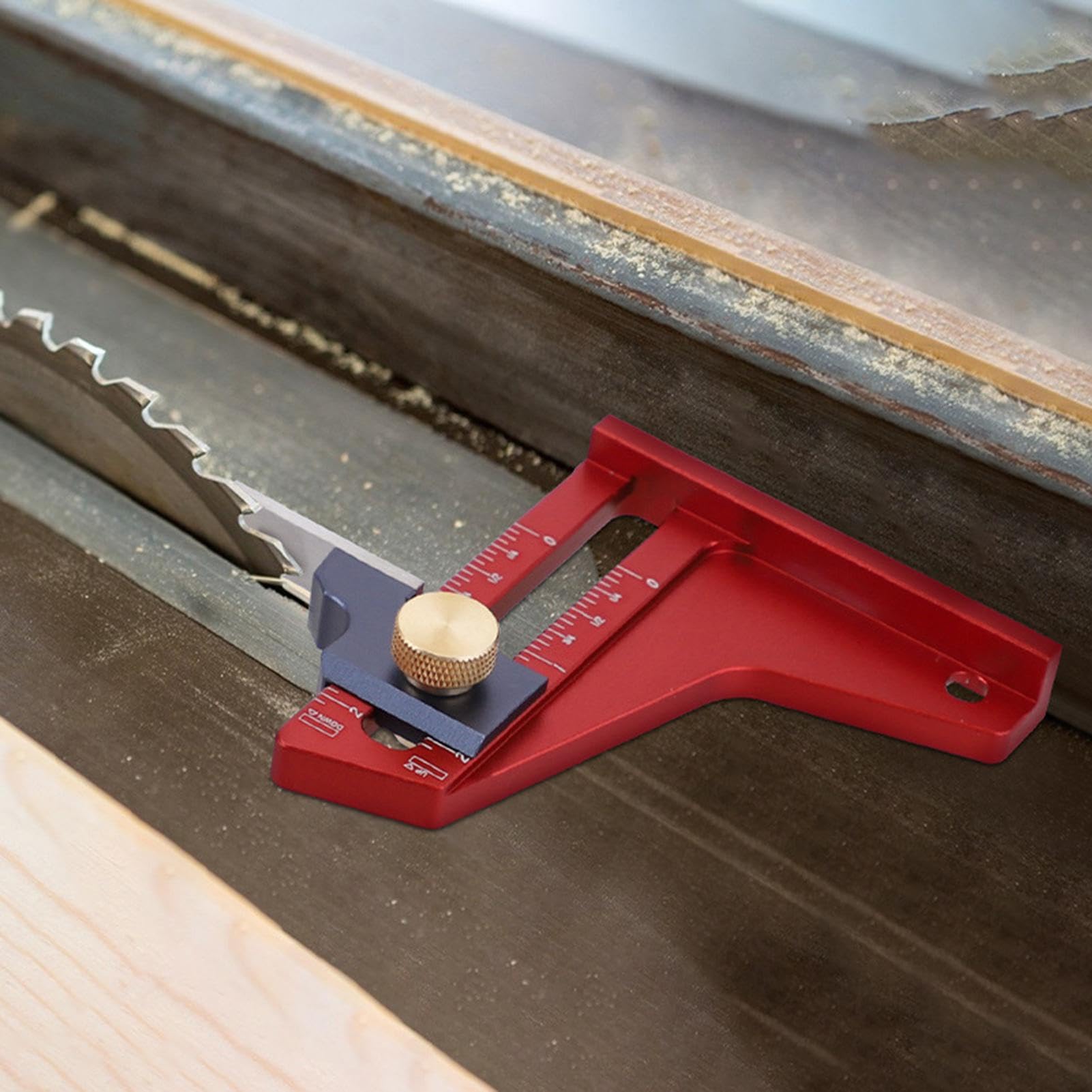 Table Saw Height Gauge - Woodworking Height Gauge Depth Measurement Tools | Aluminum Alloy Depth Gauge Woodworking Tool Setting Gauge | Dual Scales Height Tool for Ruler Trimming Machine Adjustment