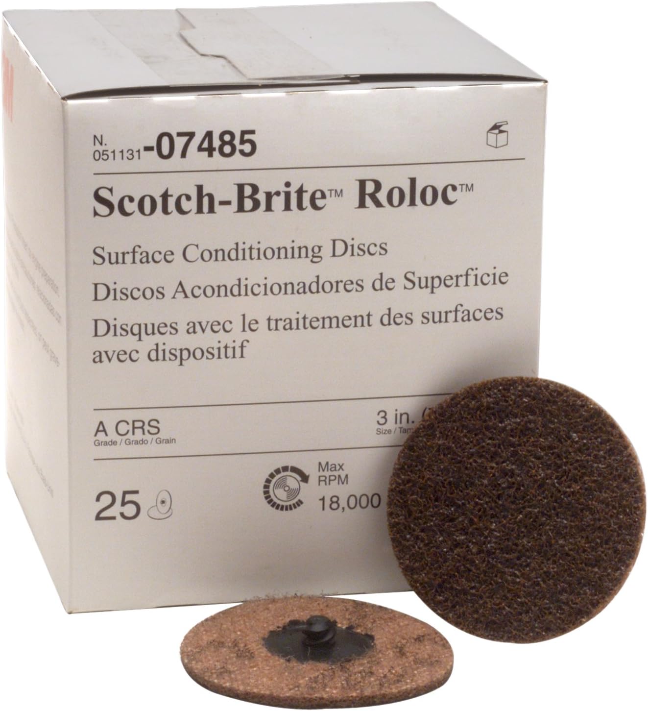 7485 3" Roloc Coarse Surface Conditioning Disc, Brown (07485)