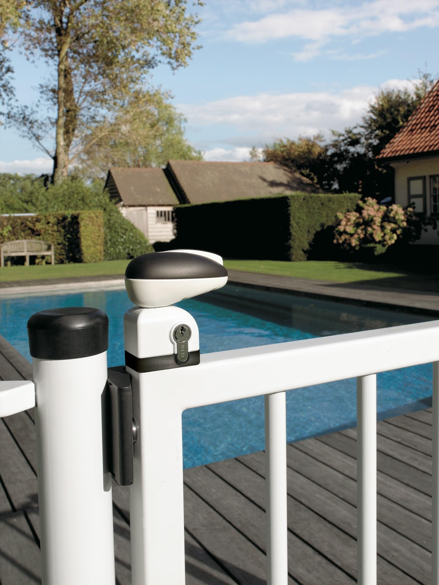 LocINOX SNA60105 - Cerradura para puerta de piscina, color negro ral 9005-TWIST 40 9005