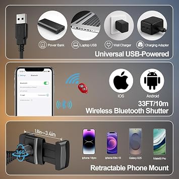 EMART 10'' Ring Light with 55'' Extendable Tripod Stand & Phone Holder
