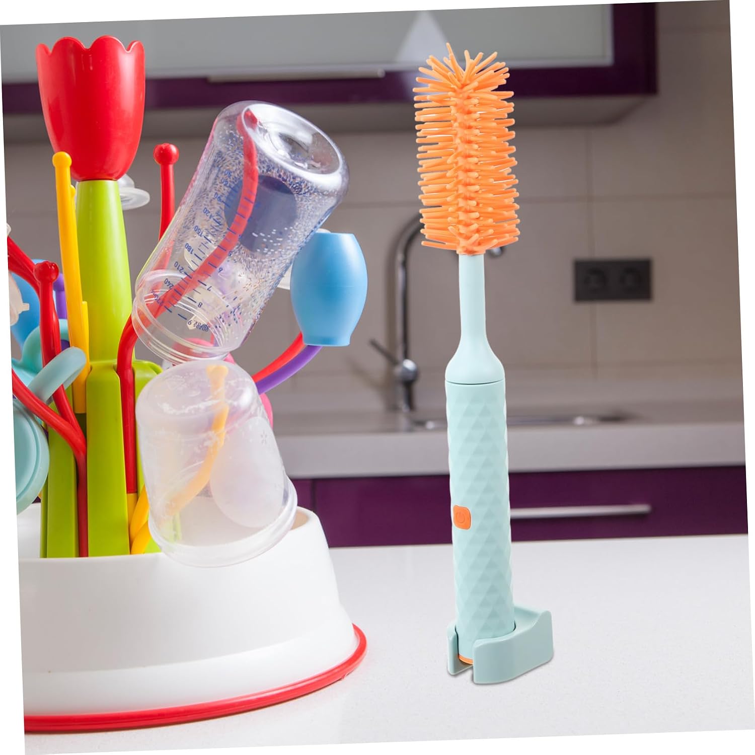 Electric Baby Bottle Brush Set, 360 Degree Rotatable Silicone