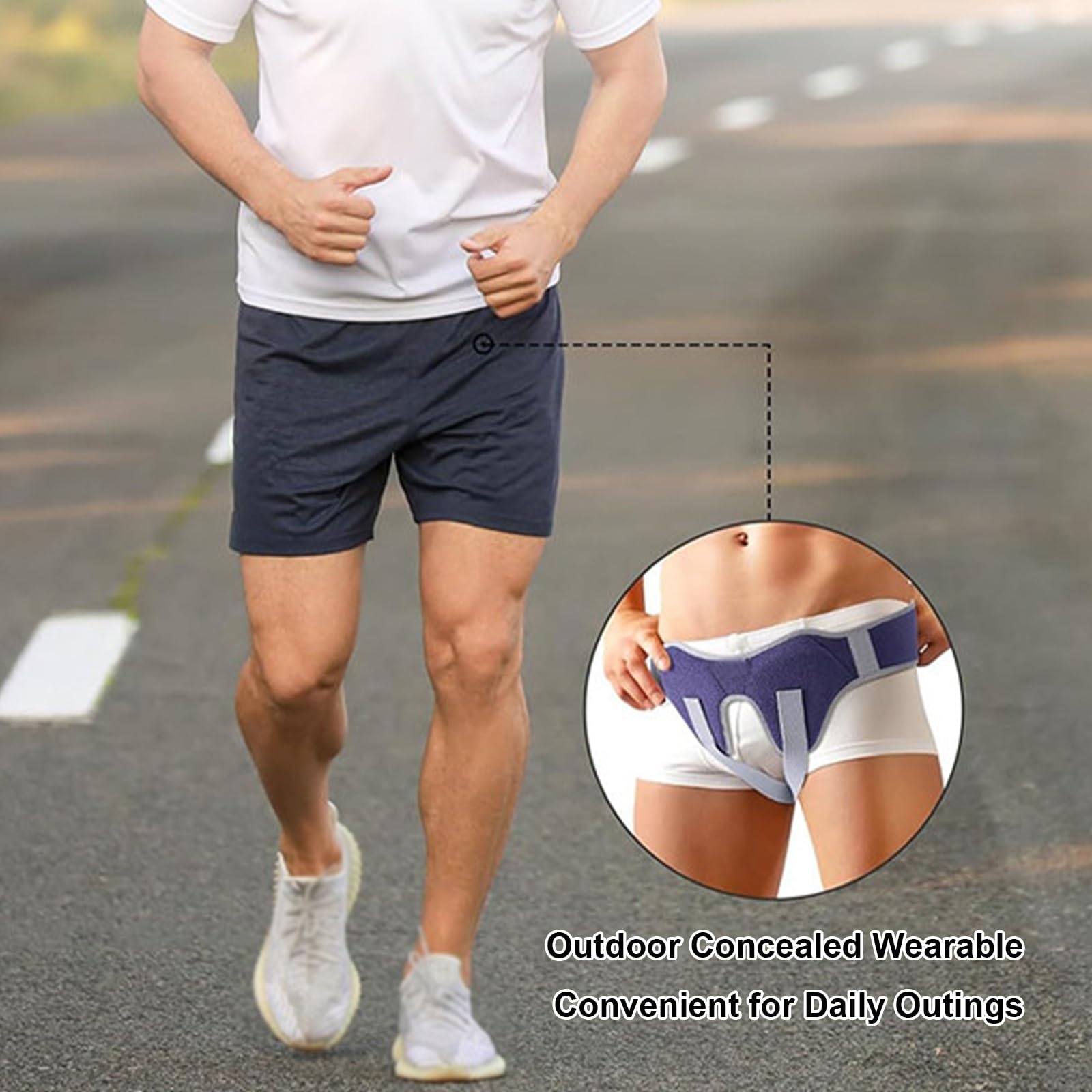 Ceinture Hernie Inguinale Homme e Donna, Ceinture pour Hernie Inguinale Bilaterale con 2 Cuscinetti Compressivi, Sollievo dal Dolore Pre e Post-Operatorio(Medium)