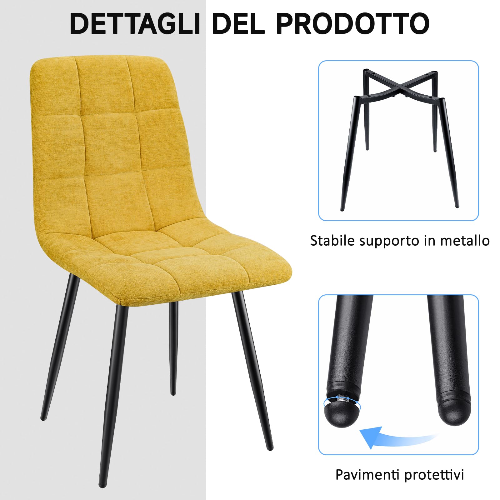 Sedie Cucina Set Da Sedia Cucina HOMCOM Set Imbottite Con