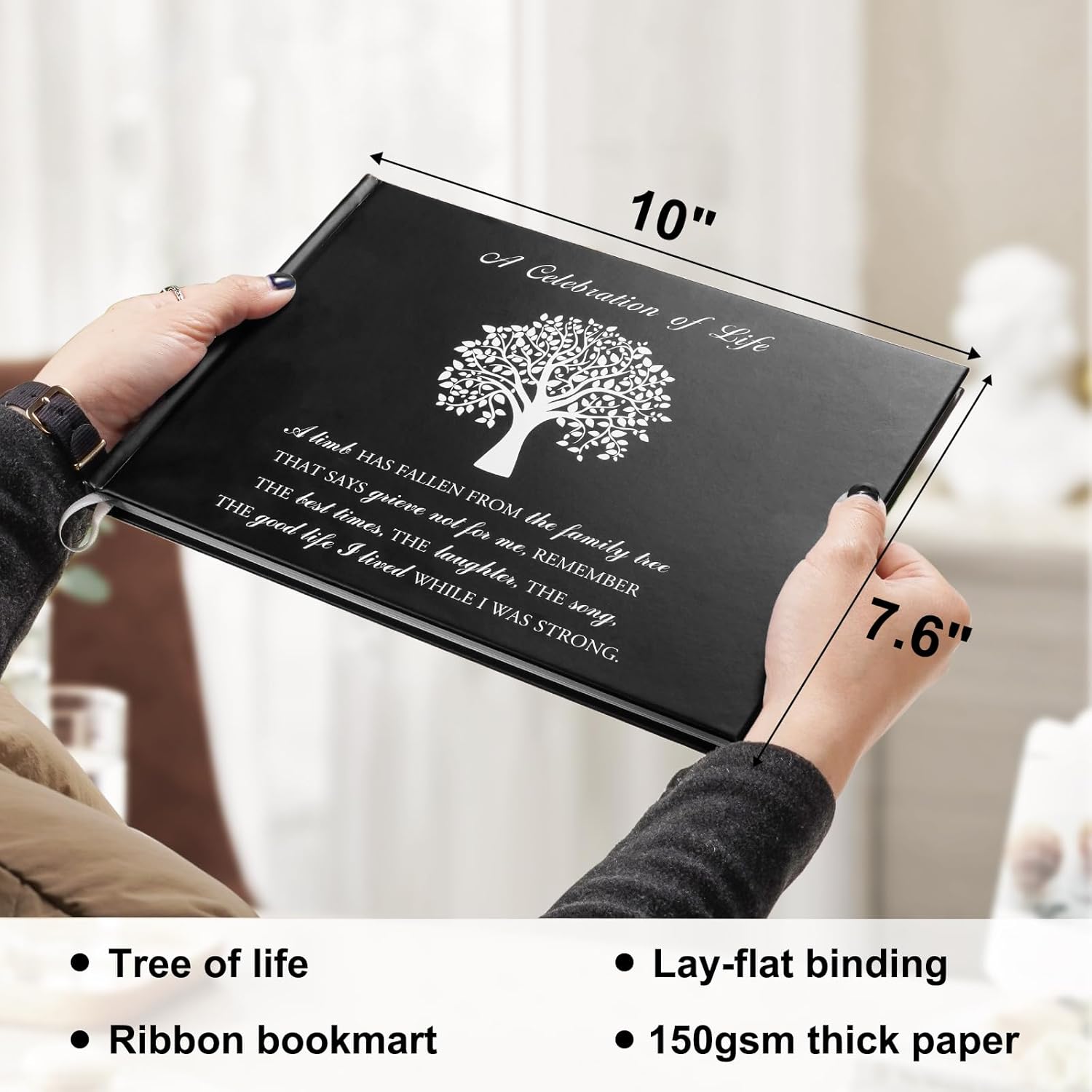 SOITIS Funeral Guest Book Memorial Guest Book for Funeral Tree of Life 80 Pages Funeral Sign-in Book - A Celebration of Life