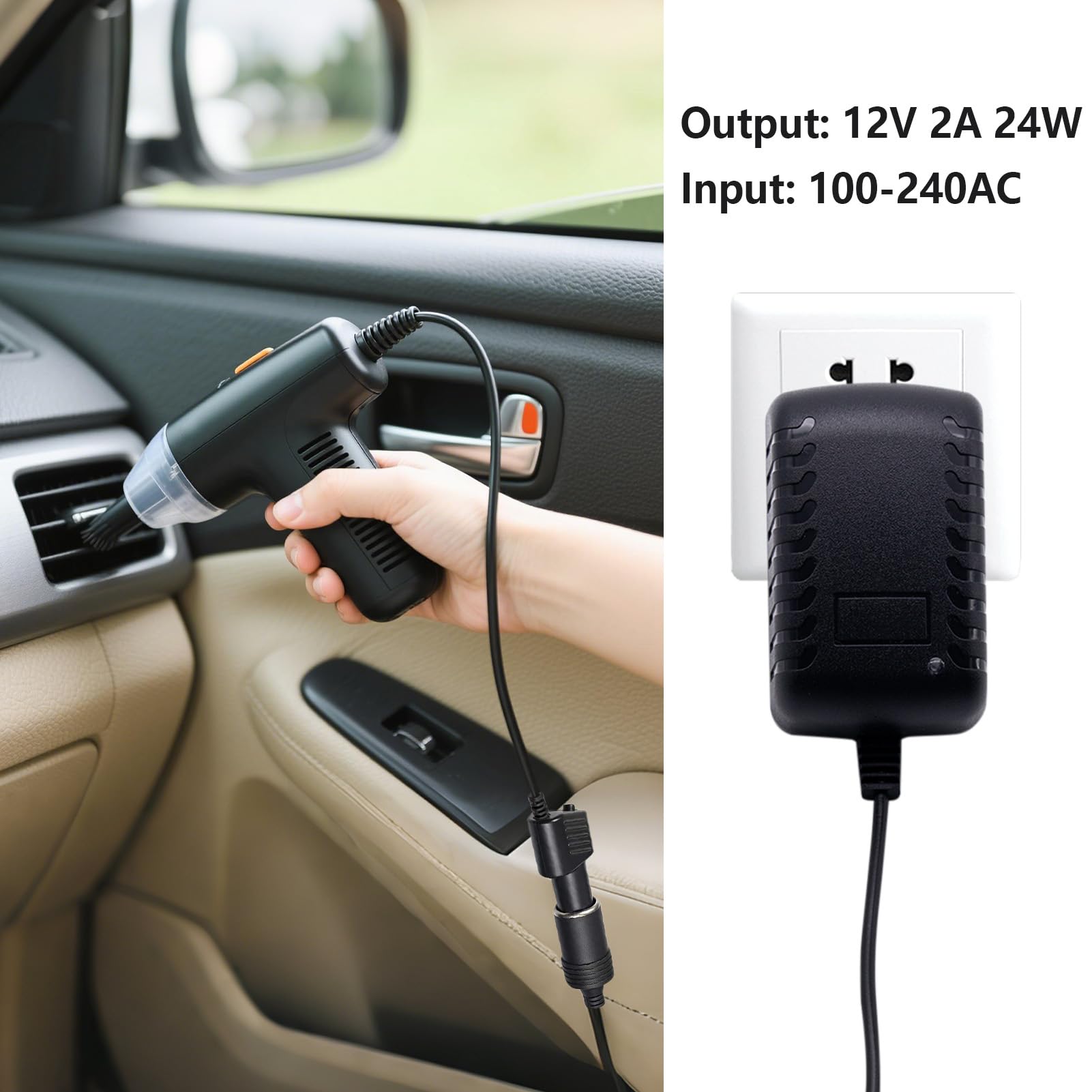 Car Plug Adapter 240V 2A AC Mains to 12V DC, Cars Power Inverters, Car Converter Socket Voltage, UK Plug Household Cigarette Lighter (Maximum Power 24W) — view 2