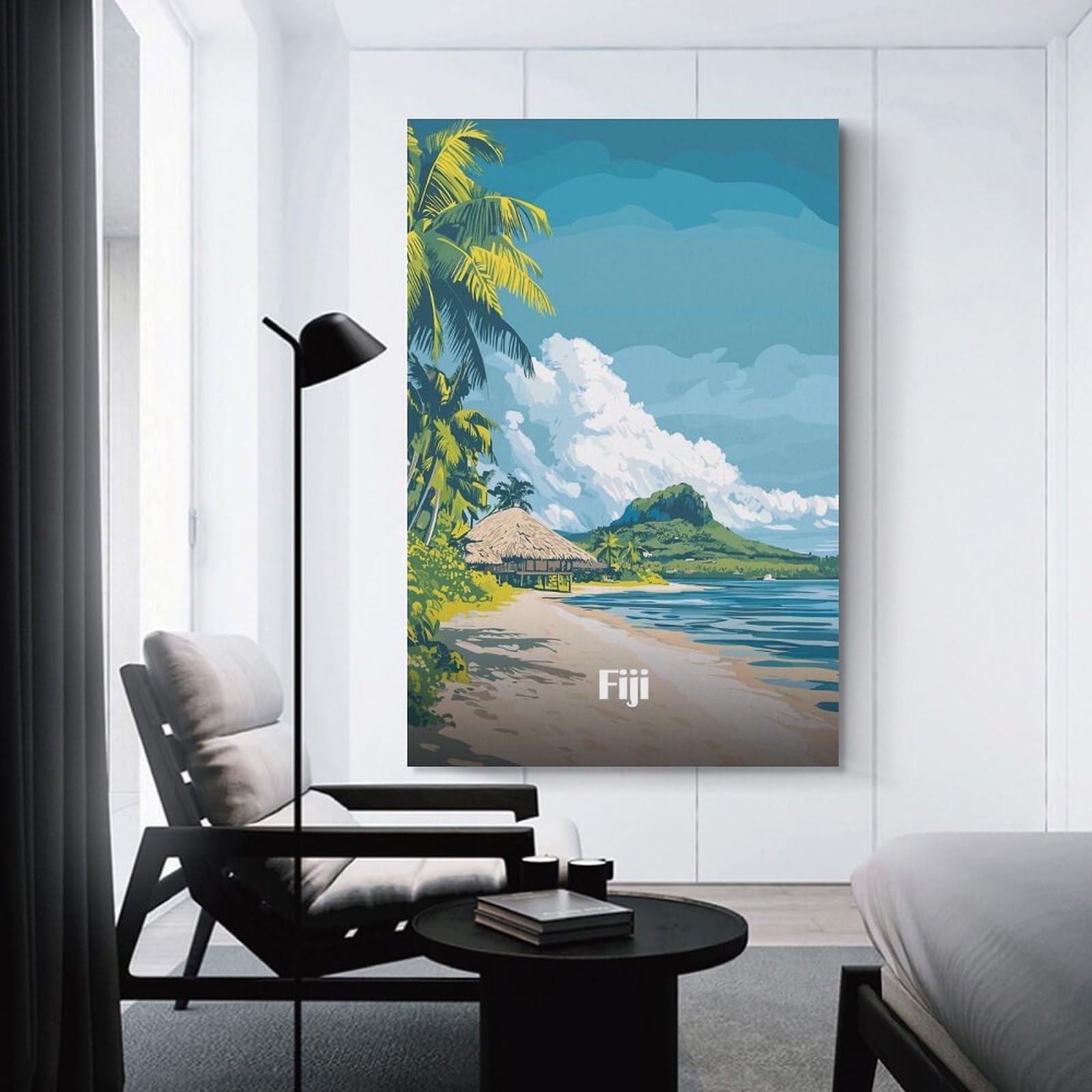 Junmoney Unframe-Style-23 Canvas Wall Art Fiji Island Paradise, 24X36inch(60X90cm), For Lounge Decor, Bedroom Walls Or Flats, Eye Catching Artwork For Blank Walls