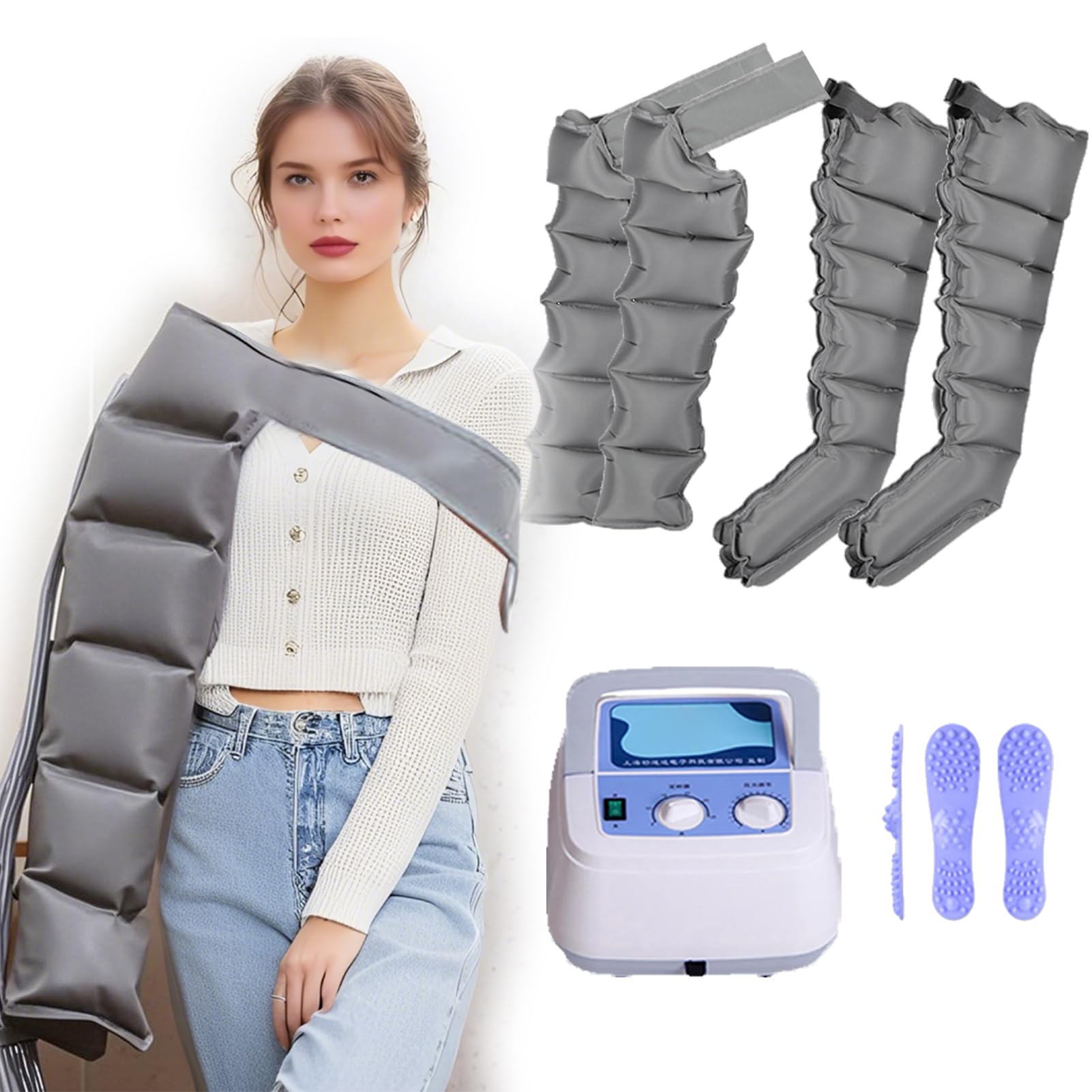 coyrugky Leg Compression Massager Recovery Boots Air Compression Leg Massager for Pain and Circulation Swollen Legs, Edema, Pain Muscle Relief Fast Recovery