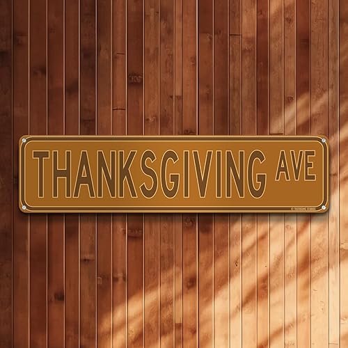 Miniatura 2 de Letrero de calle de Acción de Gracias Ave de 16 x 4 pulgadas, tema del día de pavo, decoración del hogar para temporada de otoño (Acción de Gracias)