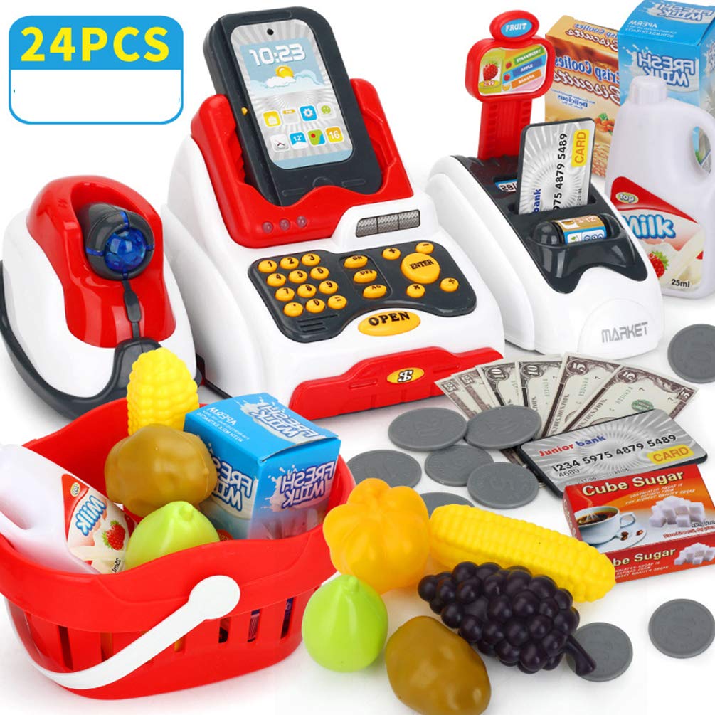 Buy Kids Cash Register Toy, Kids Pretend Play Groceries Shopping Basket