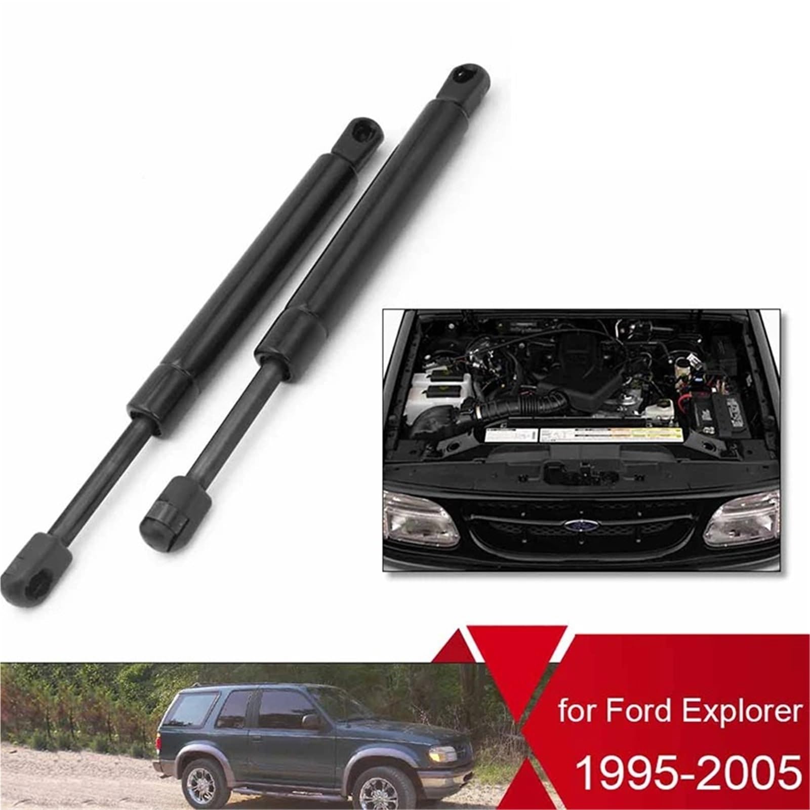 Amortyzator gazowy sprężyna gazowa Para pasuje do Ford Explorer 1995 1996 1997 1998 1999 2000 2001-2005 Przednia maska, sprężyna gazowa, amortyzator, podpora