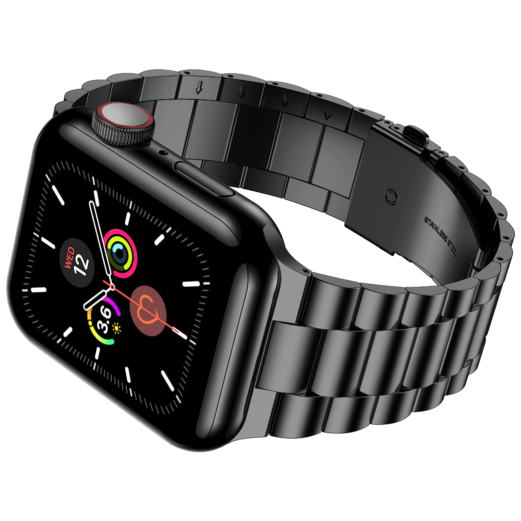 iiteeology Compatible Apple Watch Band, 38mm Stainless Steel iWatch Band  Link Bracelet with Adapters for Apple Watch Series 3 Series 2 Series 1-  Black: Smartwatch Replacement Bands: Amazon.com.au