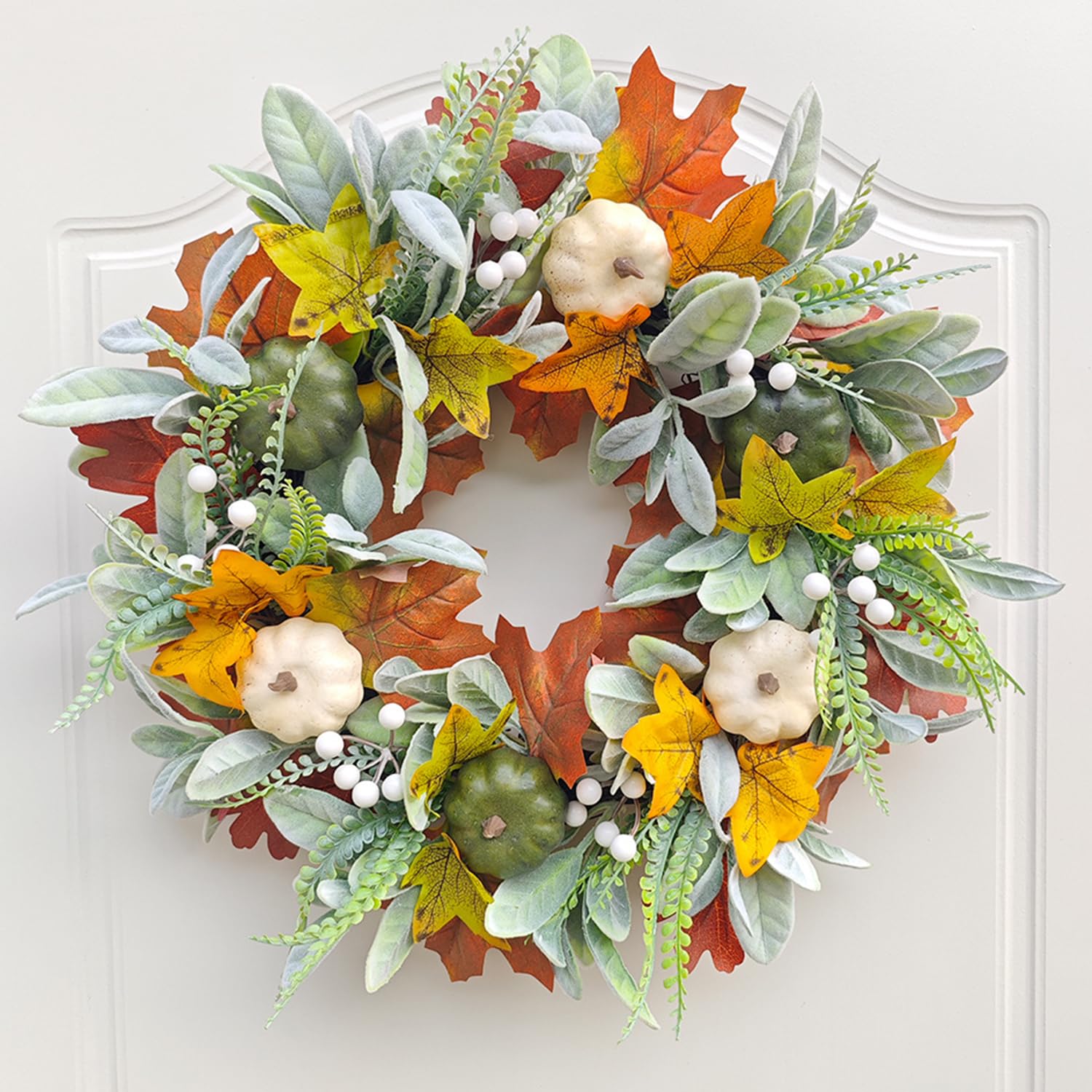 18 Inch Artificial Door Wreath,Spring Summer Autumn Wreaths for Front