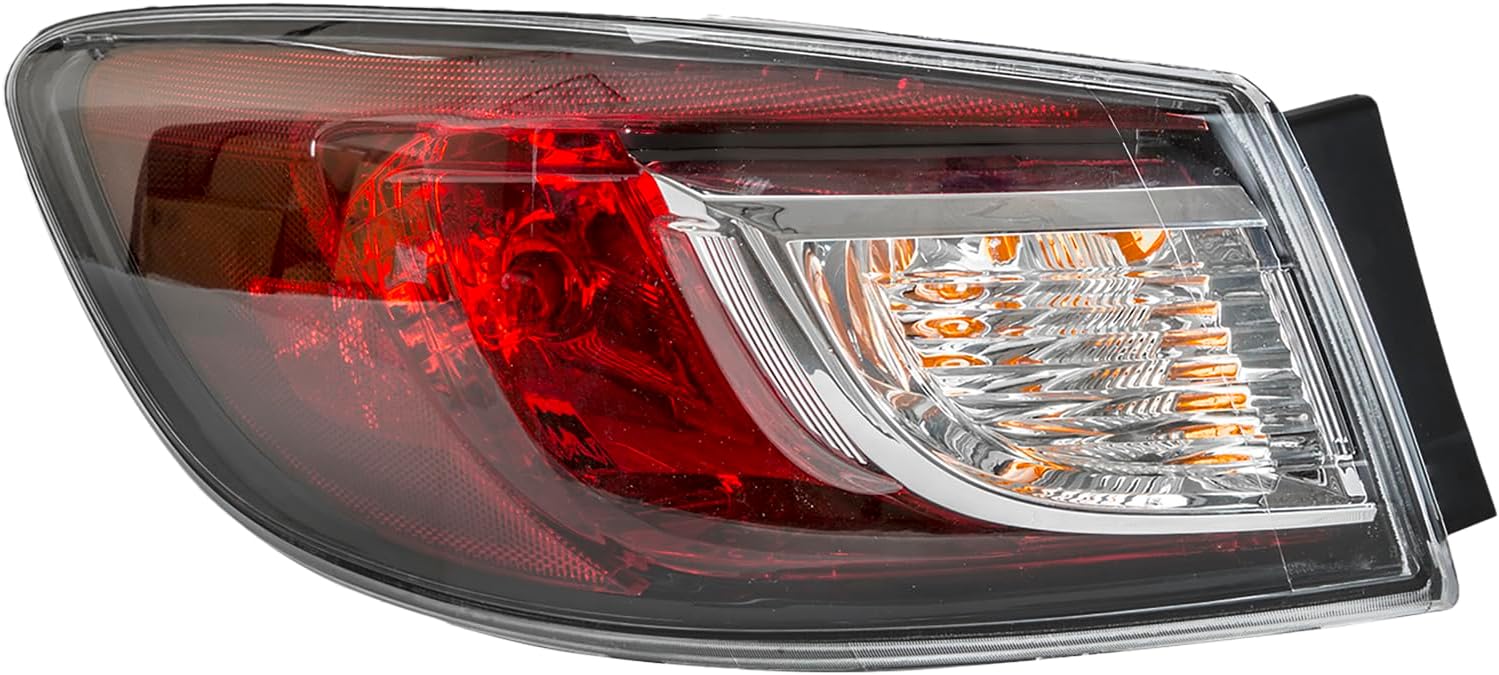ALLIGATOR AUTO LIGHTS Replacement for Mazda 3 i 2010 2011 2012 2013 Sedan CAPA Certified, Halogen Tail Light Assembly With Bulbs, Left/Driver Side Outer, BBM4-51-160G / MA2800144