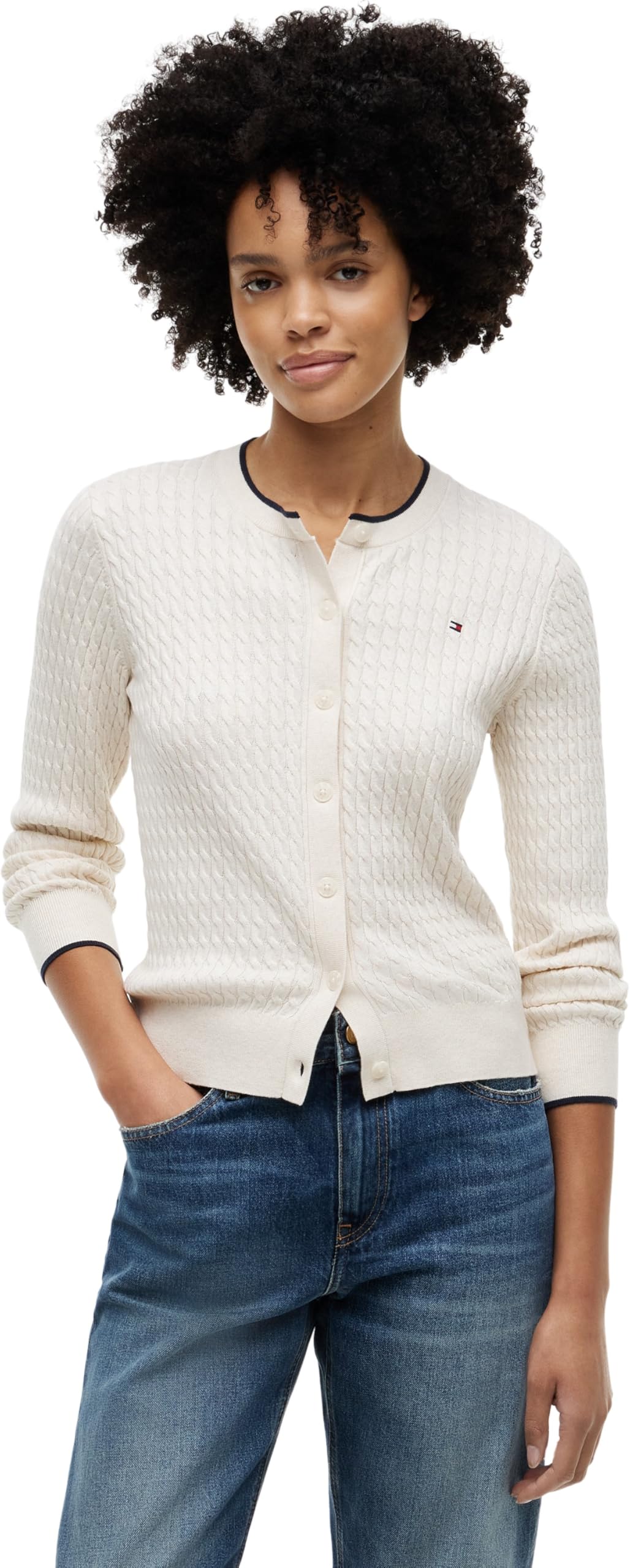 Tommy Hilfiger Damen Cardigan Zopfmuster