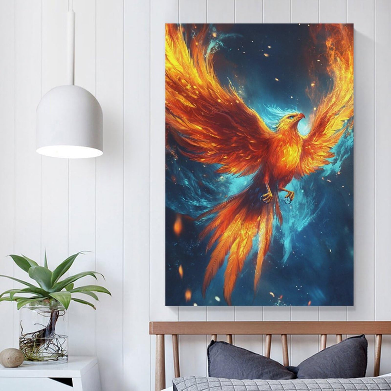 Poliuaws Unframe-Phoenix Rising -1 Phoenix Rising -1 Home Decoration Living Room For Home Walls Canvas Art 16X24inch(40X60cm)