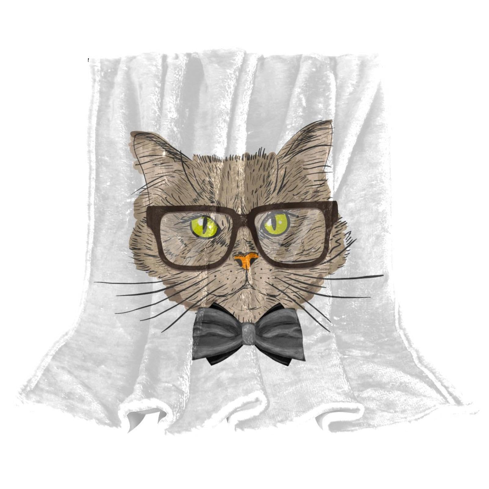 Couverture lit chambre enfant plaid polaire chat deco salon 150x100