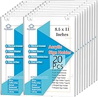 Vista 1 de PecMuikee Acrylic Sign Holder 8.5x11, Wall Mount Acrylic Sign Holder and Plastic Paper Display Ad Frame bonus with 3M Tape and Mounting Screws for
