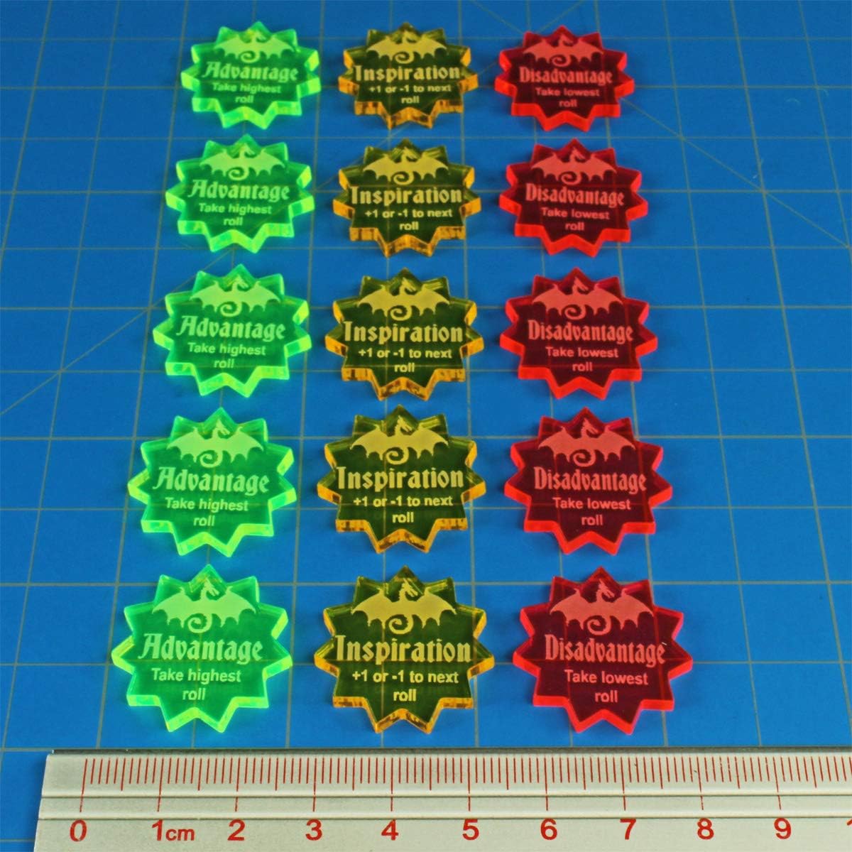 LITKO Modifier Token Set | Compatible with Dungeons and Dragons | 5E | Advantage | Disadvantage | Inspiration