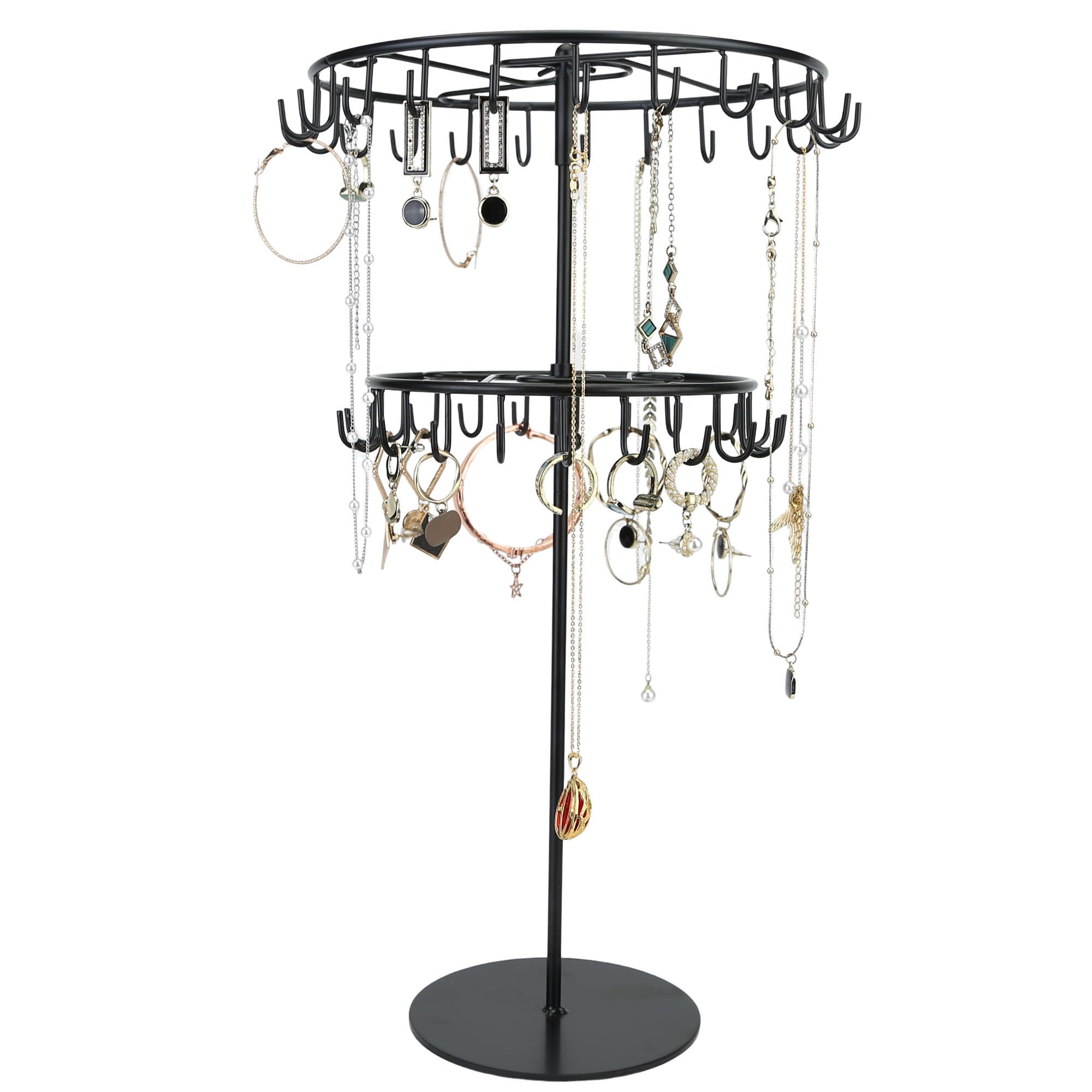 Diridbaz jewelry storage rack Rotating Jewelry Display is used to organize and store necklaces, earrings, bracelets, rings?-black