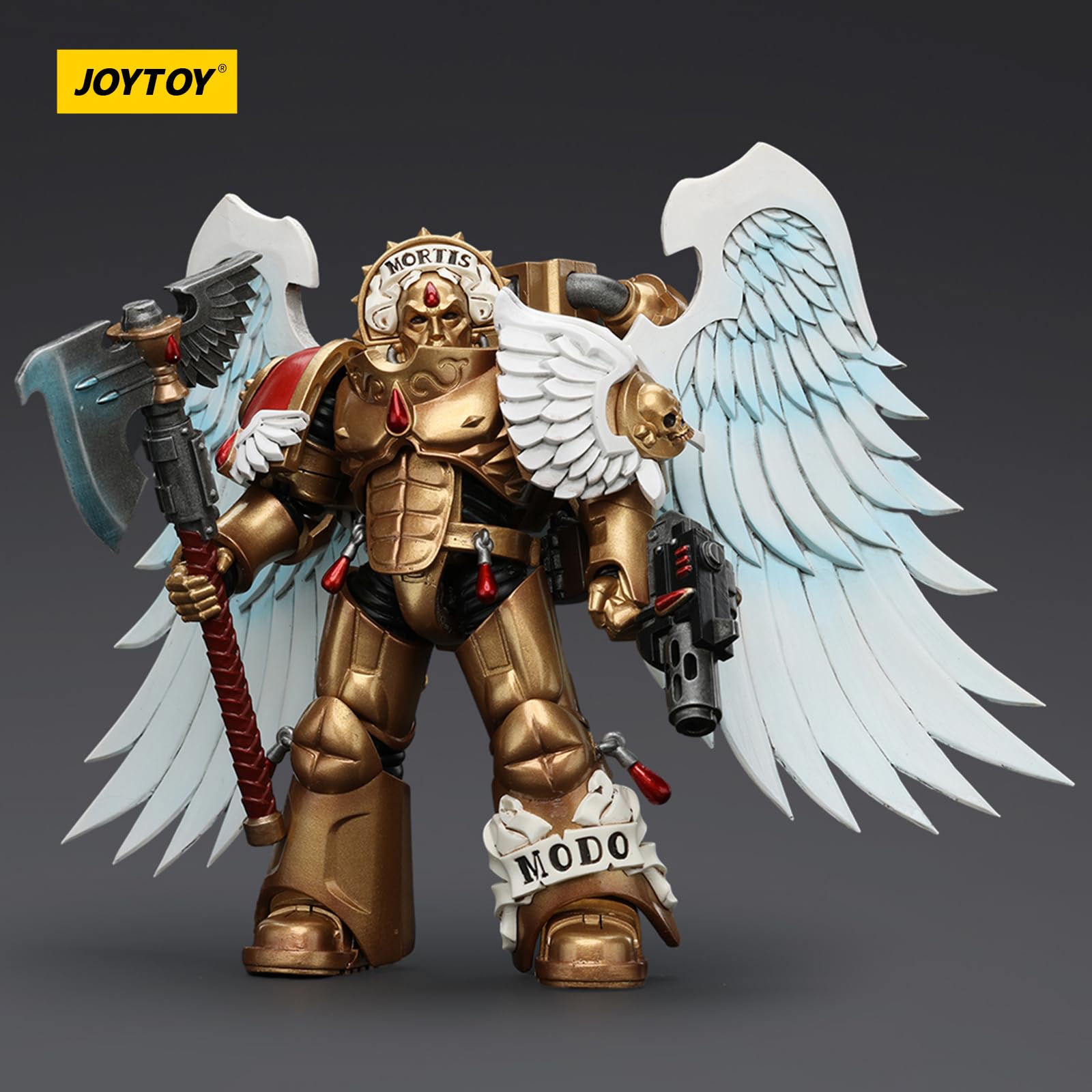 JOYTOY Warhammer 40k Blood Angels – Action Figure Guardia Sanguinaria Con Ascia Encarmine, Scala 1:18, Da Collezione