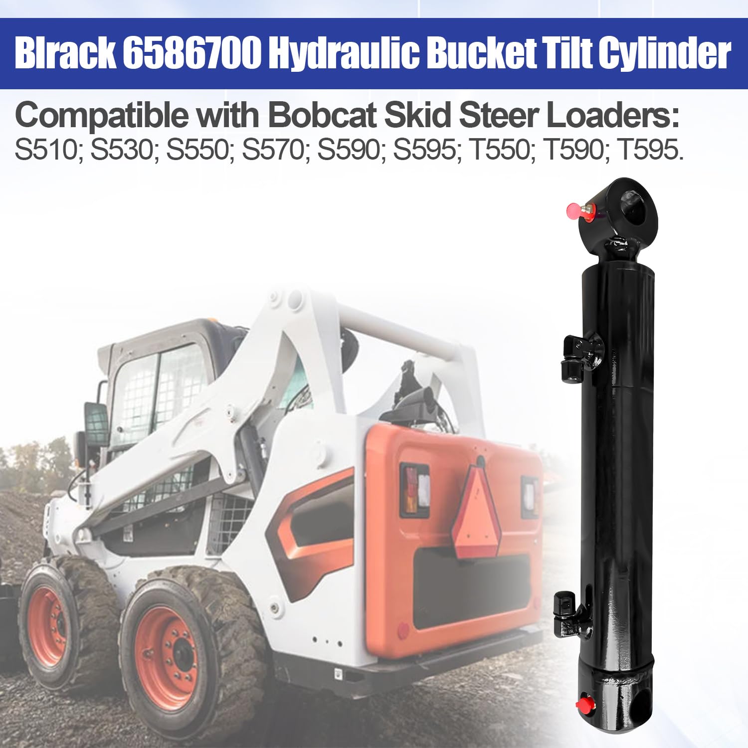 6586700 Hydraulic Bucket Tilt Cylinder Compatible with Bobcat S510 S530 S550 S570 S590 S595 T550 T590 T595 Skid Steer Loader