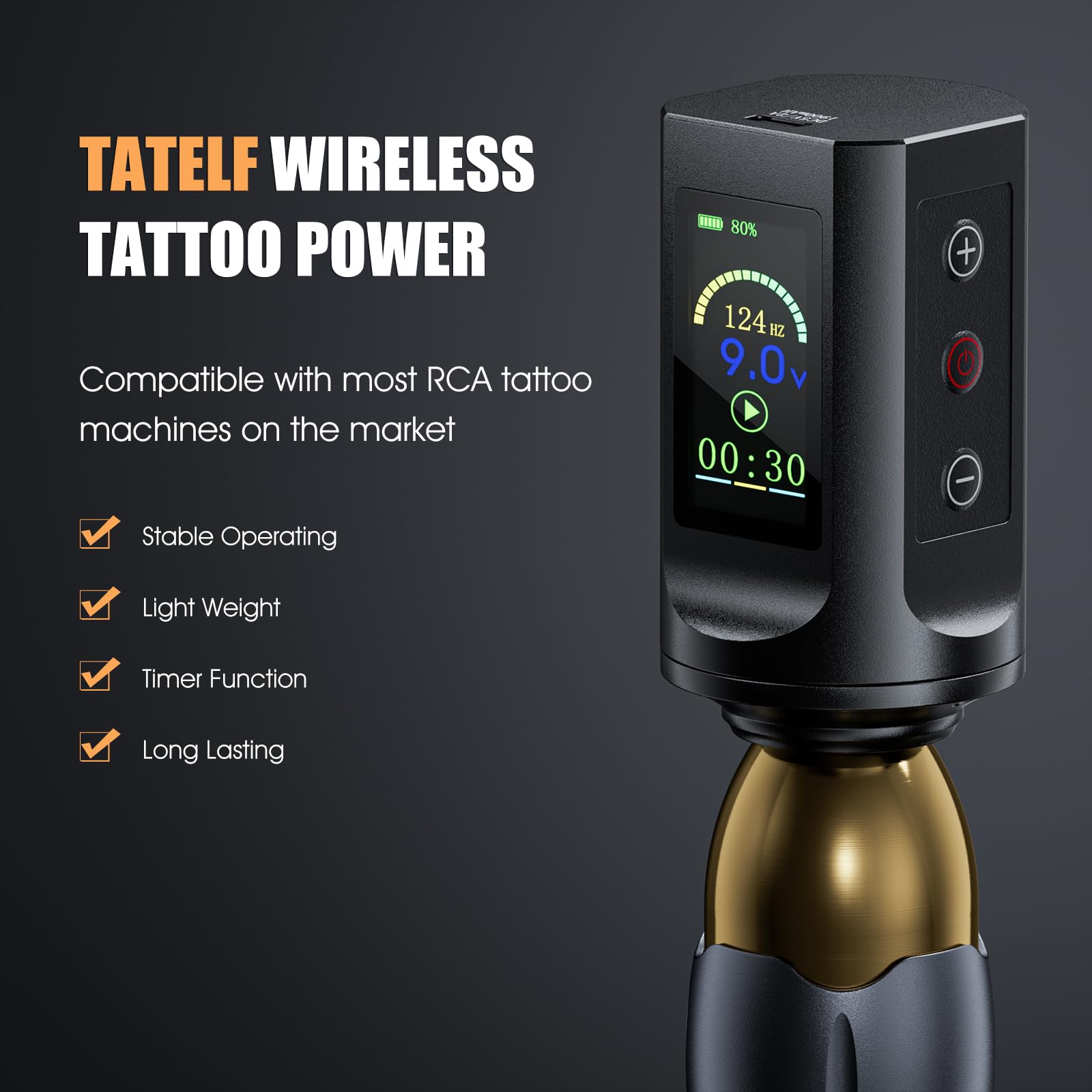 TATELF Complete Maschine Set Drehbare drahtlose Stift Mit 1900mAh RCA Akku 20 Stück Cartridges Nadeln 10 Stück Tinten Komplettes Zubehör für Anfänger Künstler