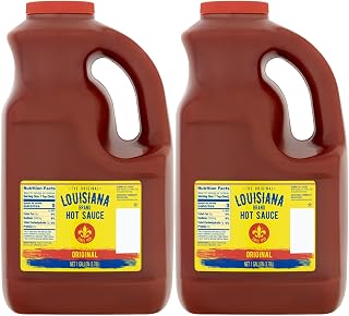 Louisiana Brand Hot Sauce, Original Hot Sauce, Made from Aged Hot Peppers & Vinegar, Adds Flavor to Any Meal (1 Gallon (Pack of 2))