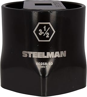 Steelman 3-1/2-Inch 6-Point Locknut Socket, 3/4-Inch Drive, Install and Remove Wheel Bearing Locknuts, Laser Etched, Powder-Coated Steel
