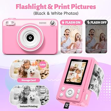 GREENKINDER Kids Camera Instant Print 2.4