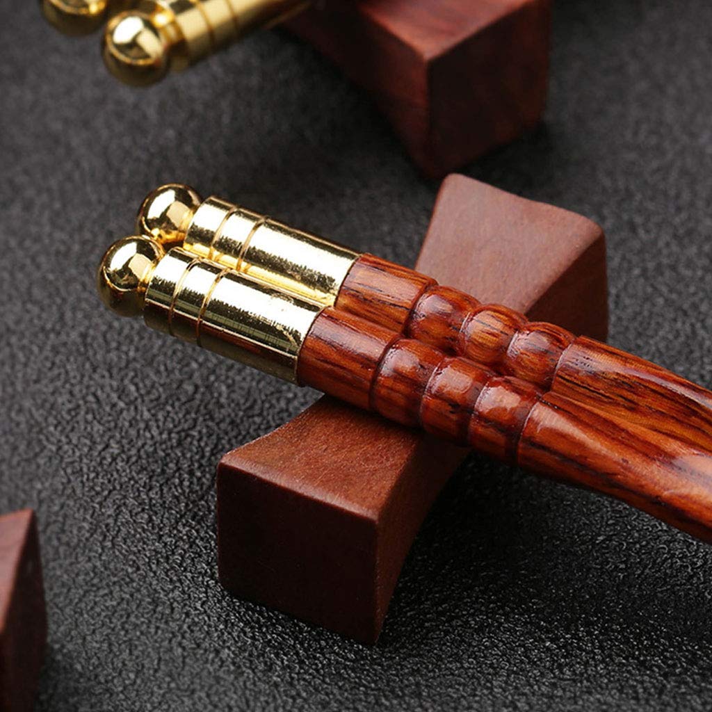 Set de Regalo de Palillos de Madera Reutilizables con Estuche, Palillos japoneses para Sushi, Palillos Chinos de Lujo de Madera Natural.，A