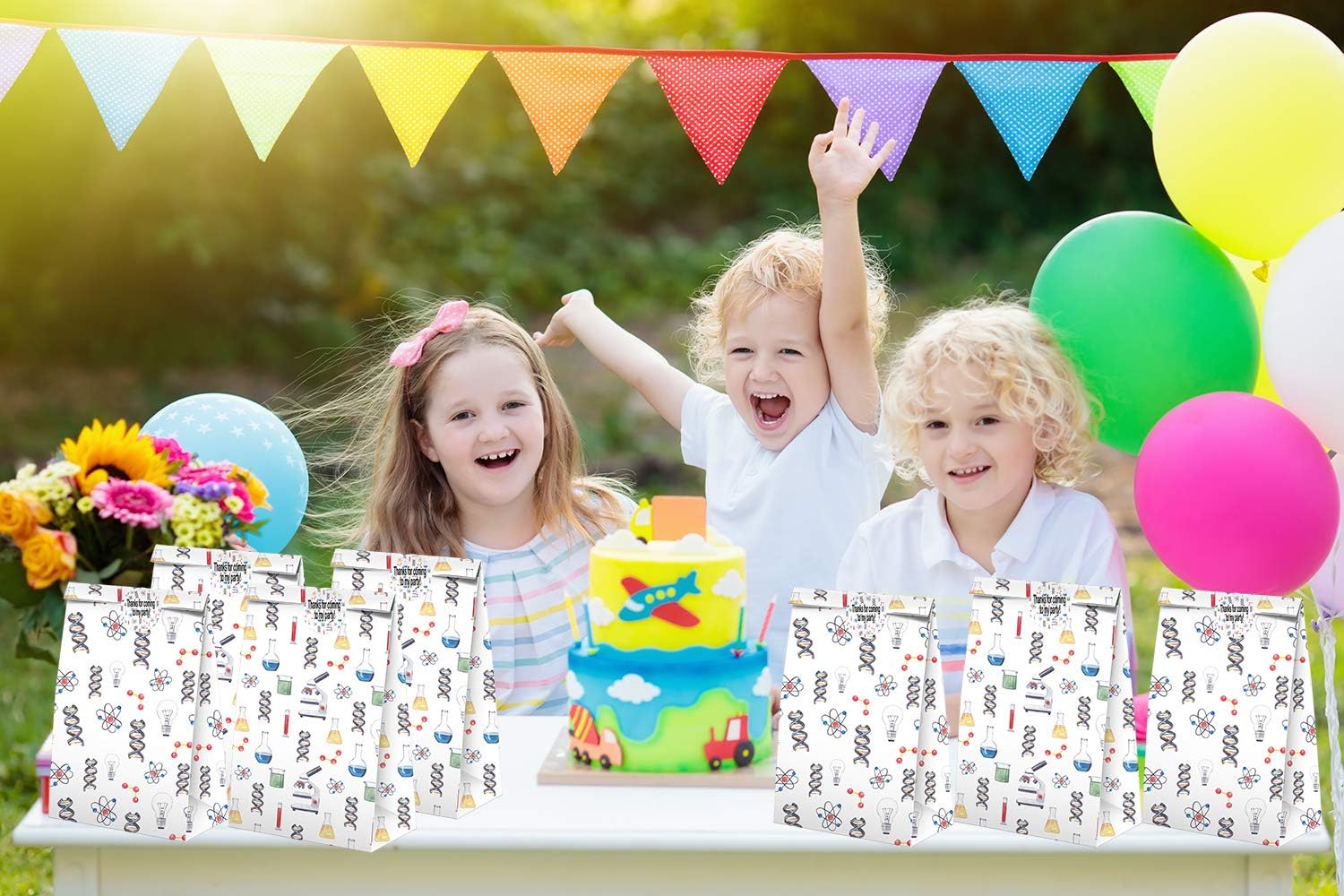 Science Party Favors Candy Bags with Stickers - Science Goodie Gift Treat Bags - Science Themed Birthday Party Supplies image 4