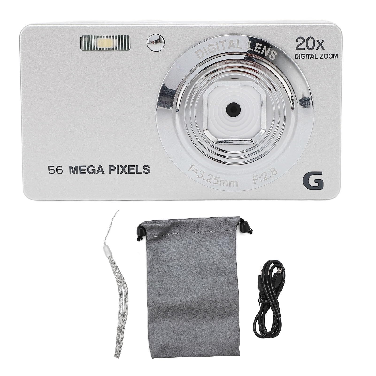 Digital Camera with Fill Light, HD Autofocus Camera, 4K 56MP 20X Zoom Anti Shake Digital Camera with 2.7 Inch IPS Screen, Built in Speaker and 20 Filters for Travel (64GB)-picture-41