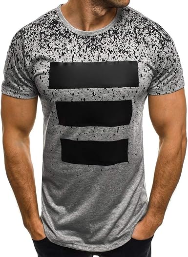 Hombre Camiseta de Manga Corta Estampada Cuello Redondo Print Estilo Casual  3C3: Amazon.es: Ropa